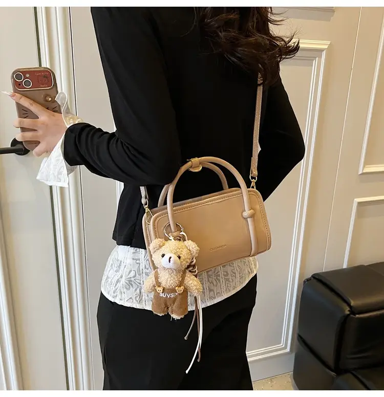 Small Square Korean Style Women's Shoulder Bag Black — feature 35