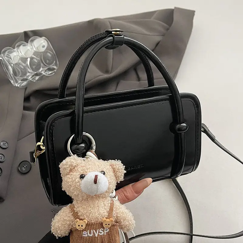 Small Square Korean Style Women's Shoulder Bag Black