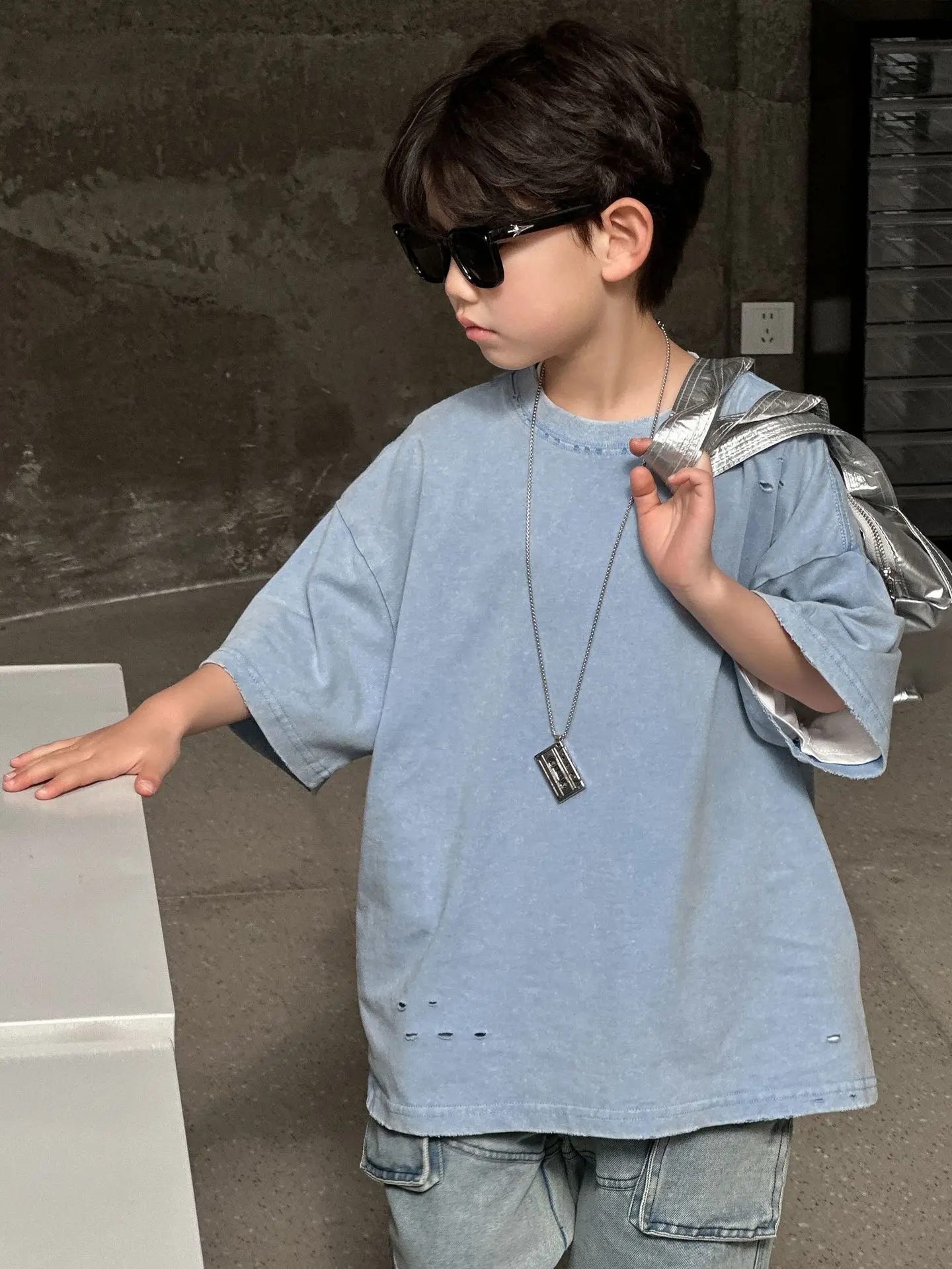 Boys Pure Cotton 2025 Summer Loose Top T-Shirt - Image 5
