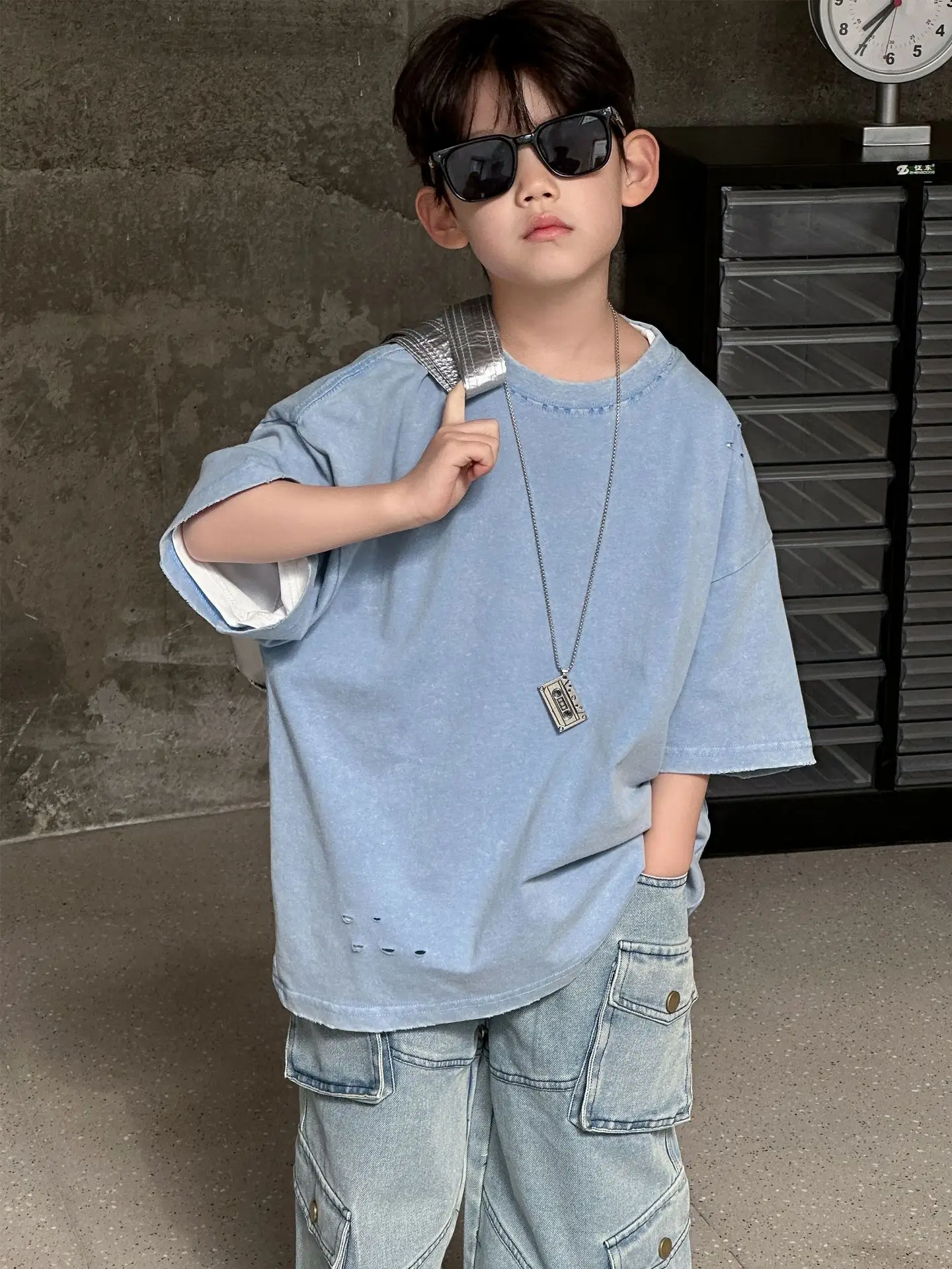 Boys Pure Cotton 2025 Summer Loose Top T-Shirt - Image 6