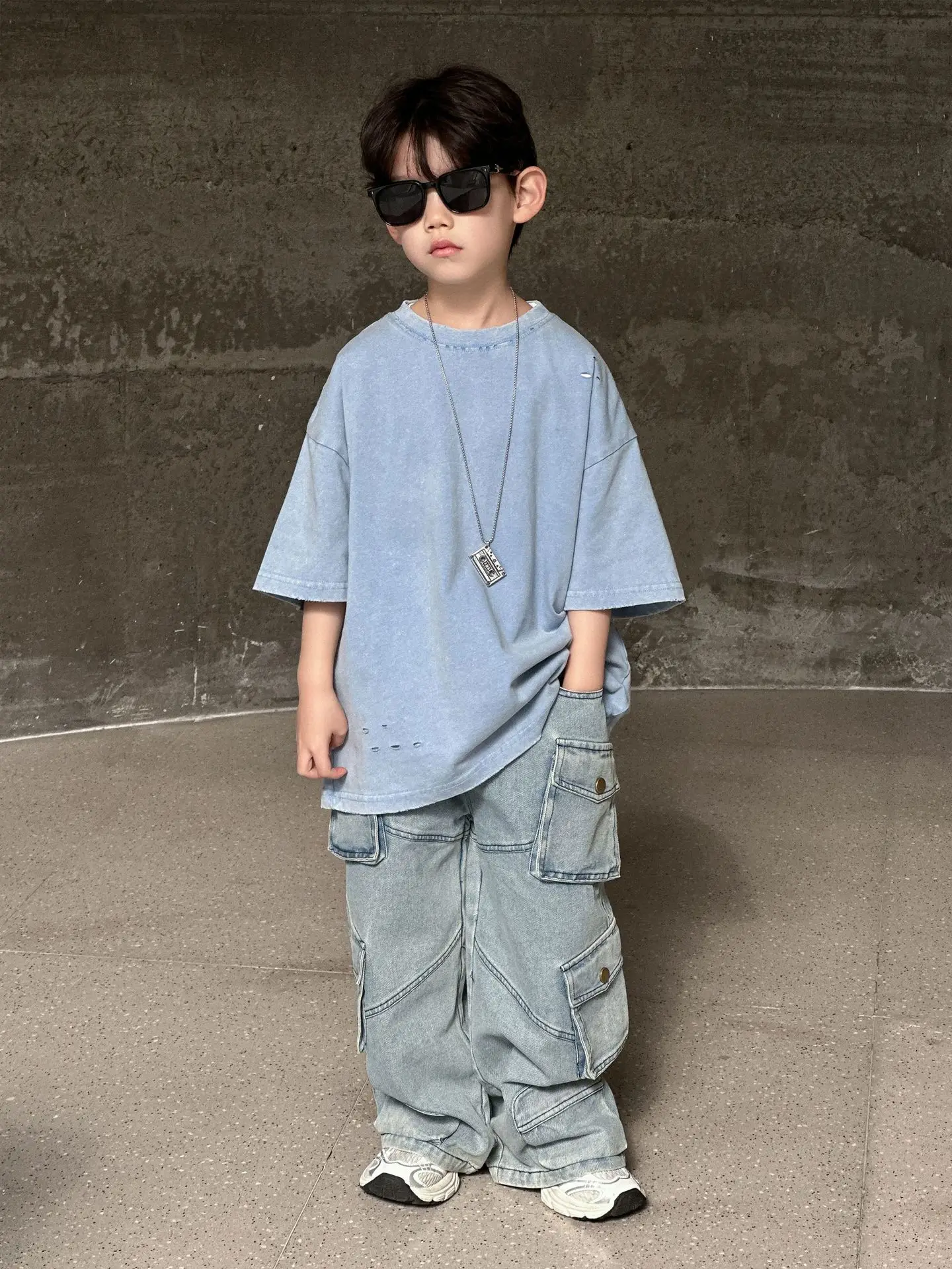 Boys Pure Cotton 2025 Summer Loose Top T-Shirt — feature 3