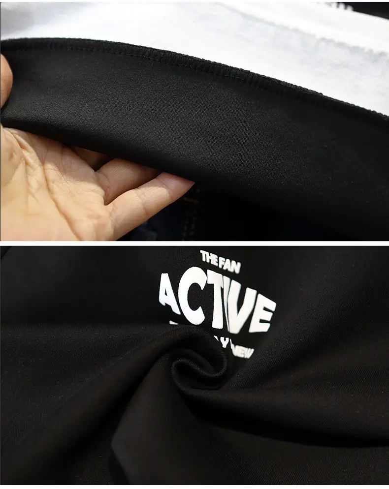 Boys Sweatshirt Set Black Active Print Pants White Sneakers — feature 8