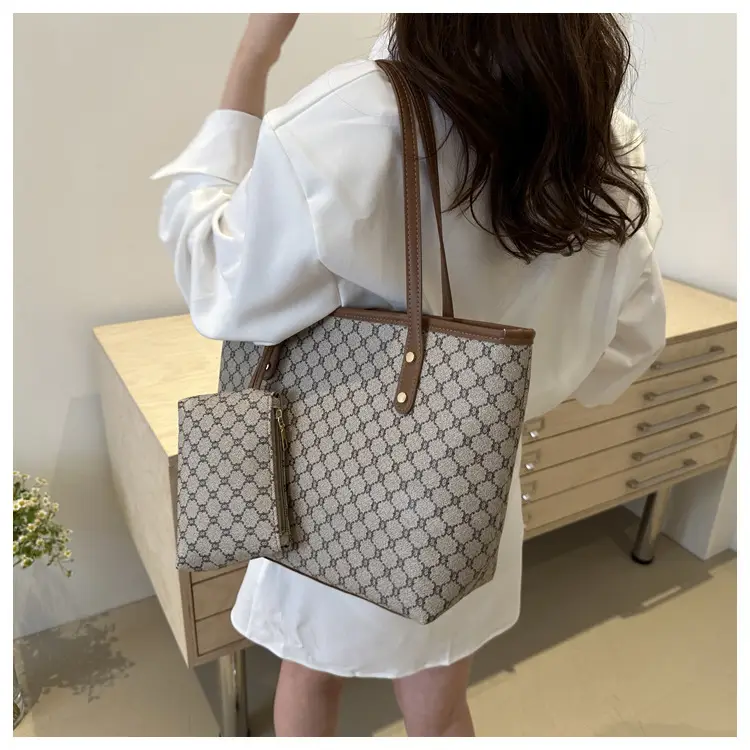Korean Style Plaid Shoulder Bag with Matching Tote — feature 13