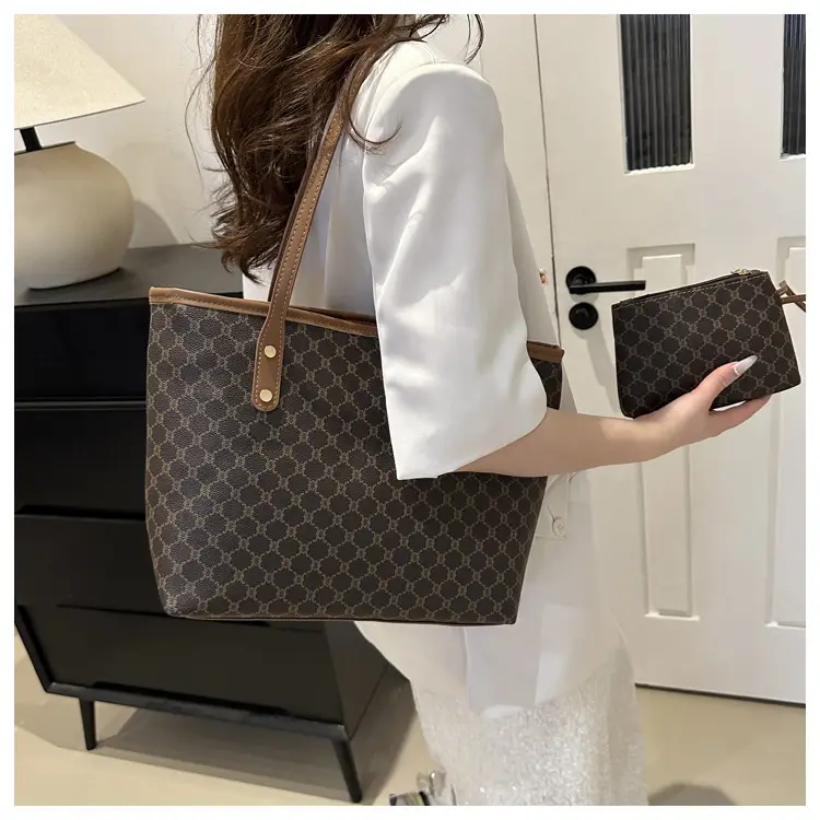 Korean Style Plaid Shoulder Bag with Matching Tote — feature 20