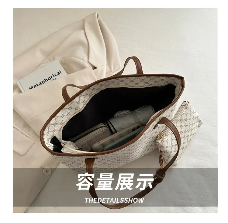 Korean Style Plaid Shoulder Bag with Matching Tote — feature 6