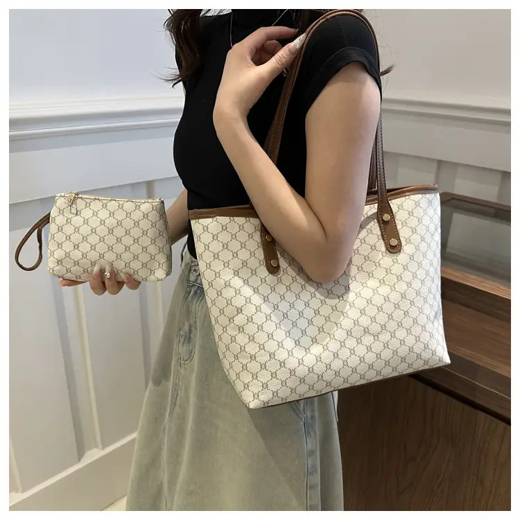 Korean Style Plaid Shoulder Bag with Matching Tote — feature 8