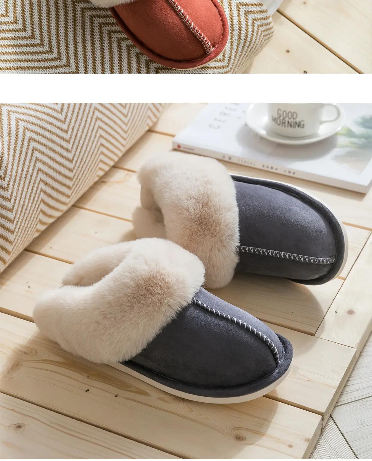 Warm Cotton Slippers for Women Men Autumn Winter Cross Border Maternity — feature 11