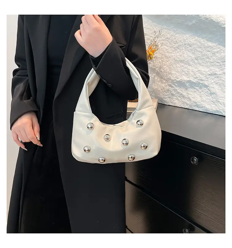 Red Rivet Ball Handbag for Women Fashion Luxury — feature 15