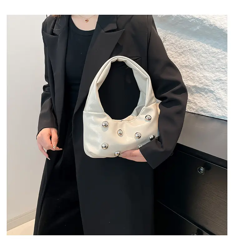 Red Rivet Ball Handbag for Women Fashion Luxury — feature 16