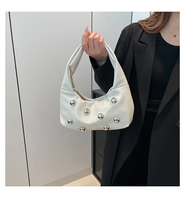 Red Rivet Ball Handbag for Women Fashion Luxury — feature 17