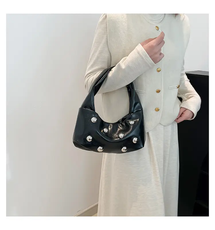 Red Rivet Ball Handbag for Women Fashion Luxury — feature 22