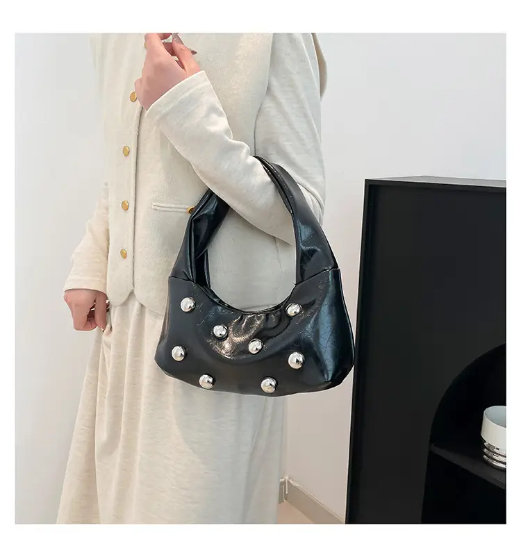 Red Rivet Ball Handbag for Women Fashion Luxury — feature 23