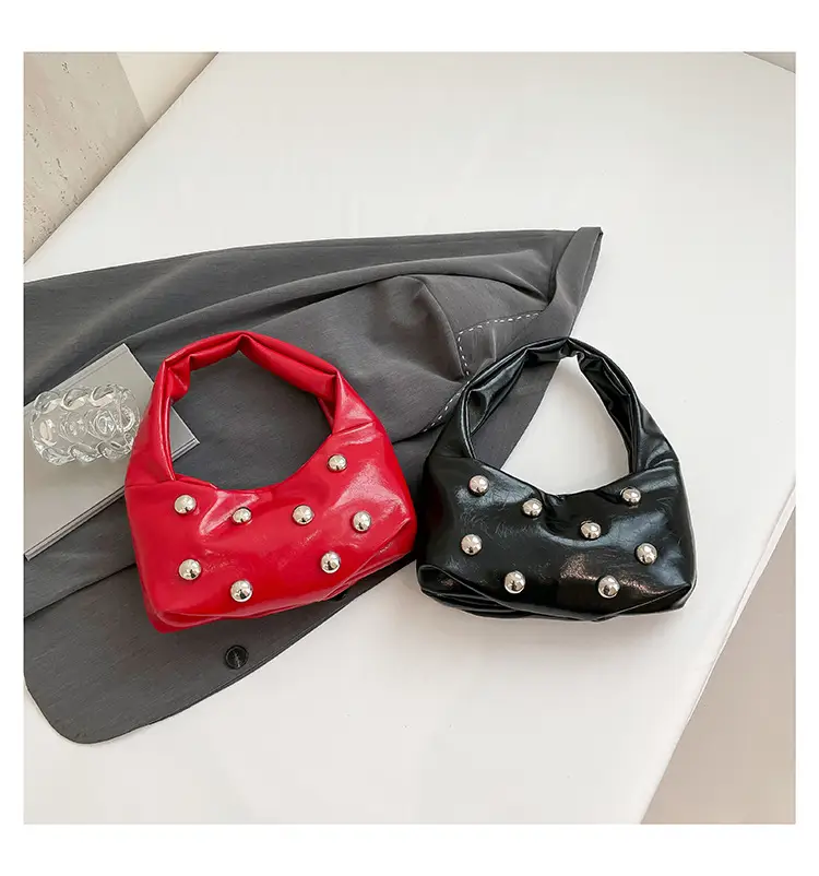 Red Rivet Ball Handbag for Women Fashion Luxury — feature 31