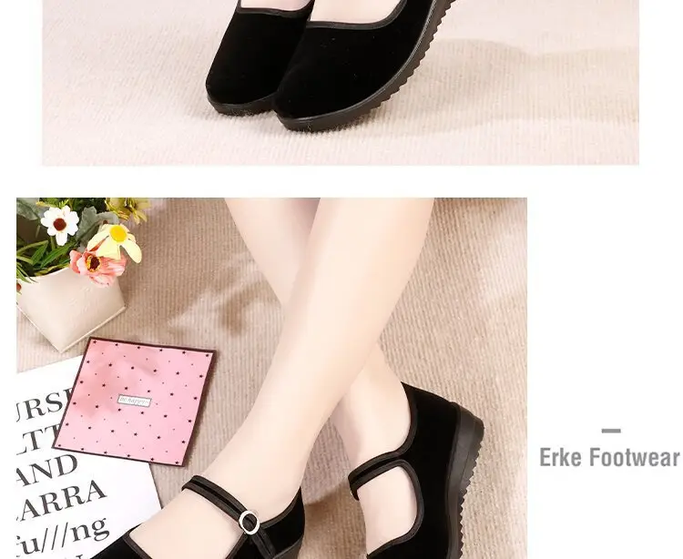 Black Buckle Strap Women's Flat Shoes — feature 15