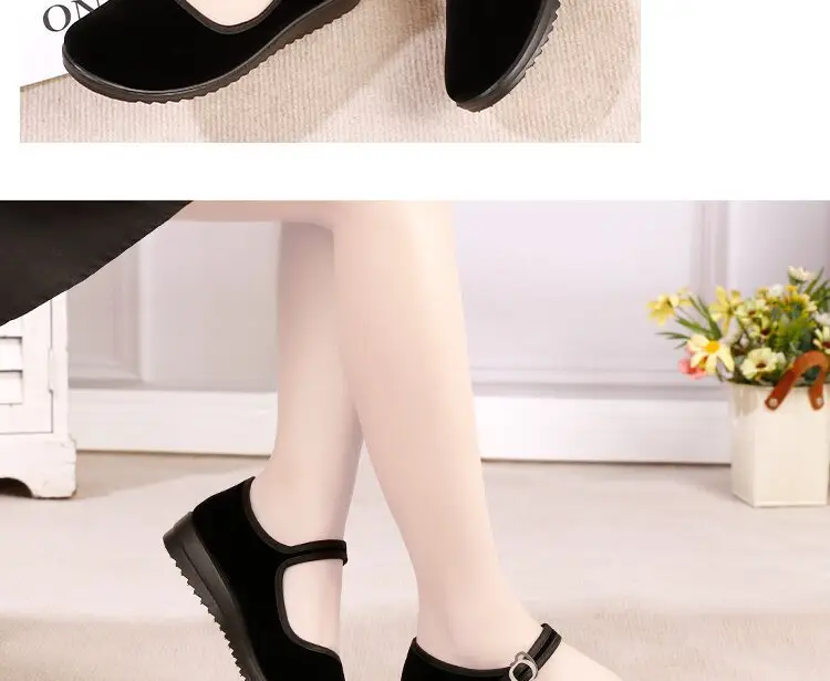 Black Buckle Strap Women's Flat Shoes — feature 16