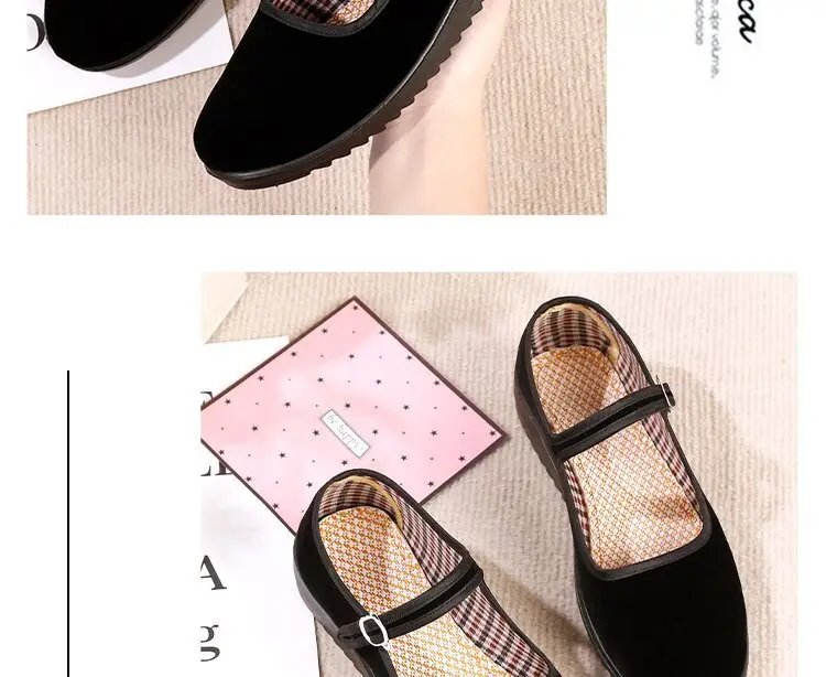 Black Buckle Strap Women's Flat Shoes — feature 18