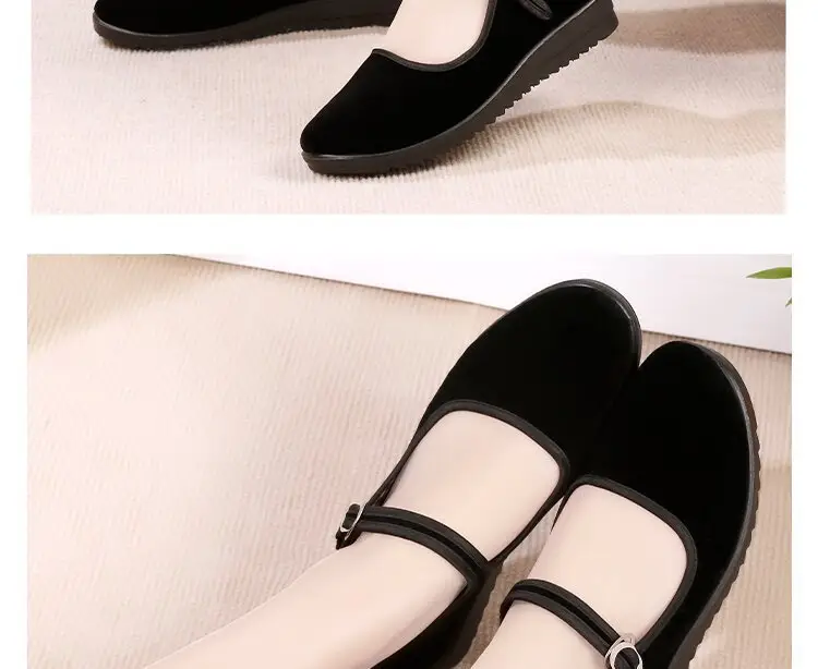 Black Buckle Strap Women's Flat Shoes — feature 20