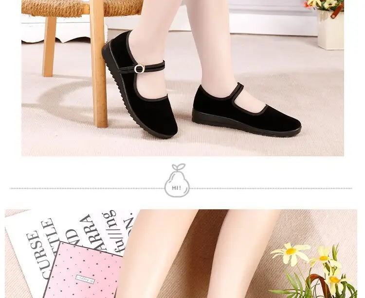 Black Buckle Strap Women's Flat Shoes — feature 22
