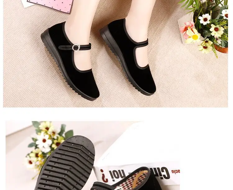 Black Buckle Strap Women's Flat Shoes — feature 23