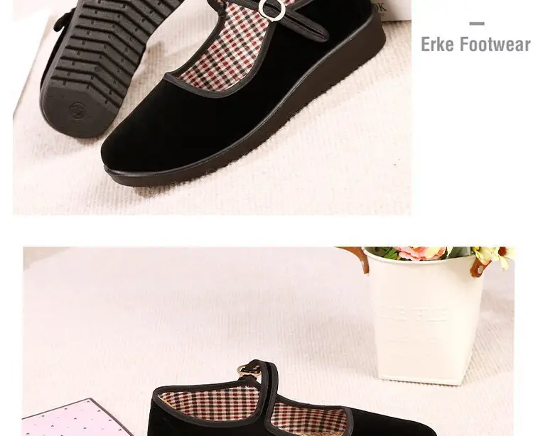 Black Buckle Strap Women's Flat Shoes — feature 24