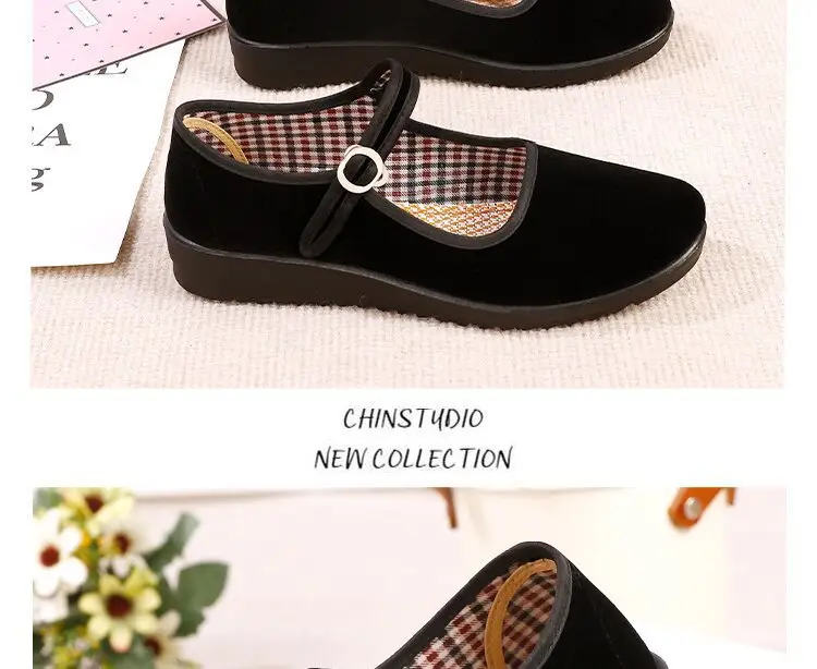 Black Buckle Strap Women's Flat Shoes — feature 25