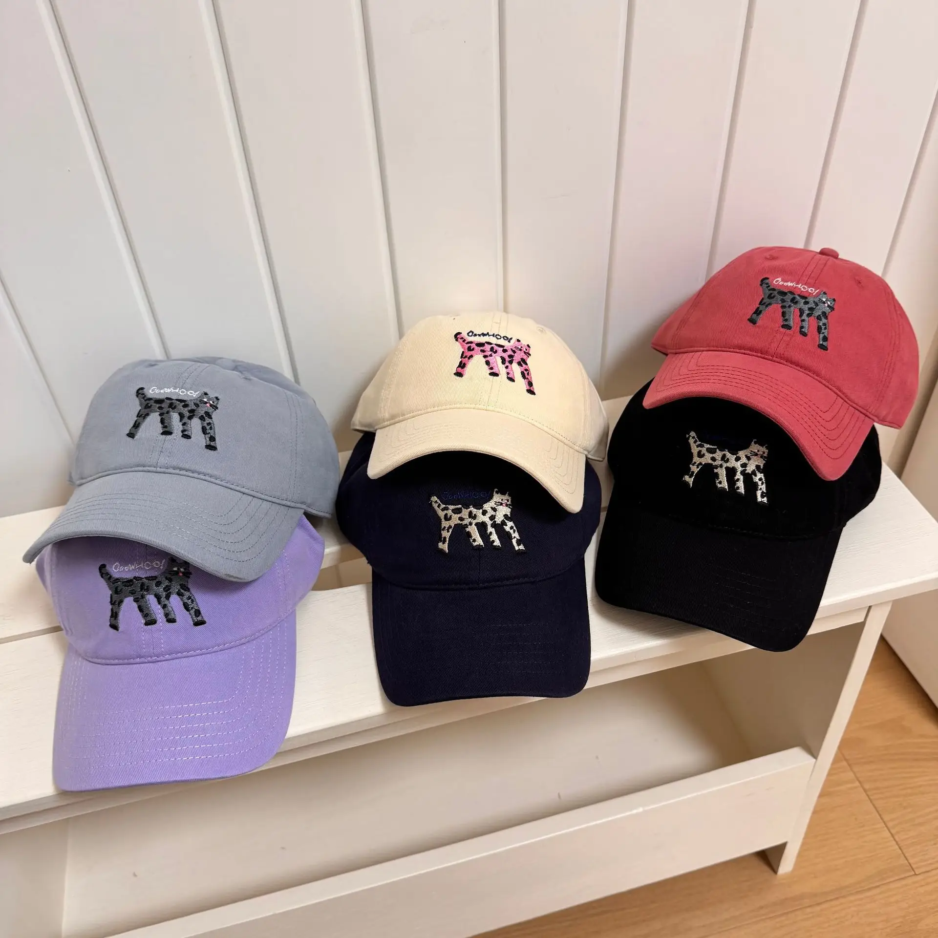 Korean Cat Embroidered Baseball Caps Women - Image 7