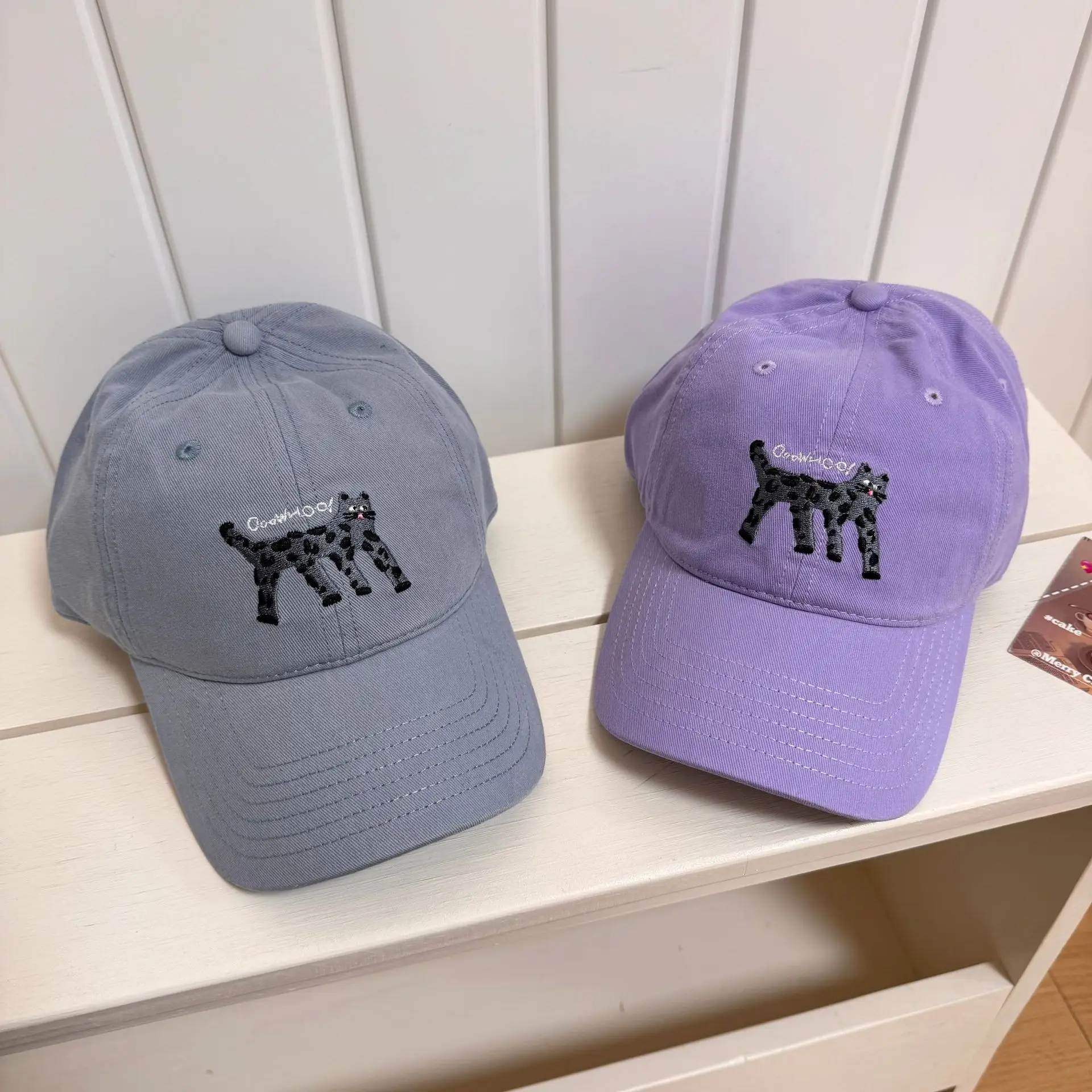 Korean Cat Embroidered Baseball Caps Women - Image 8