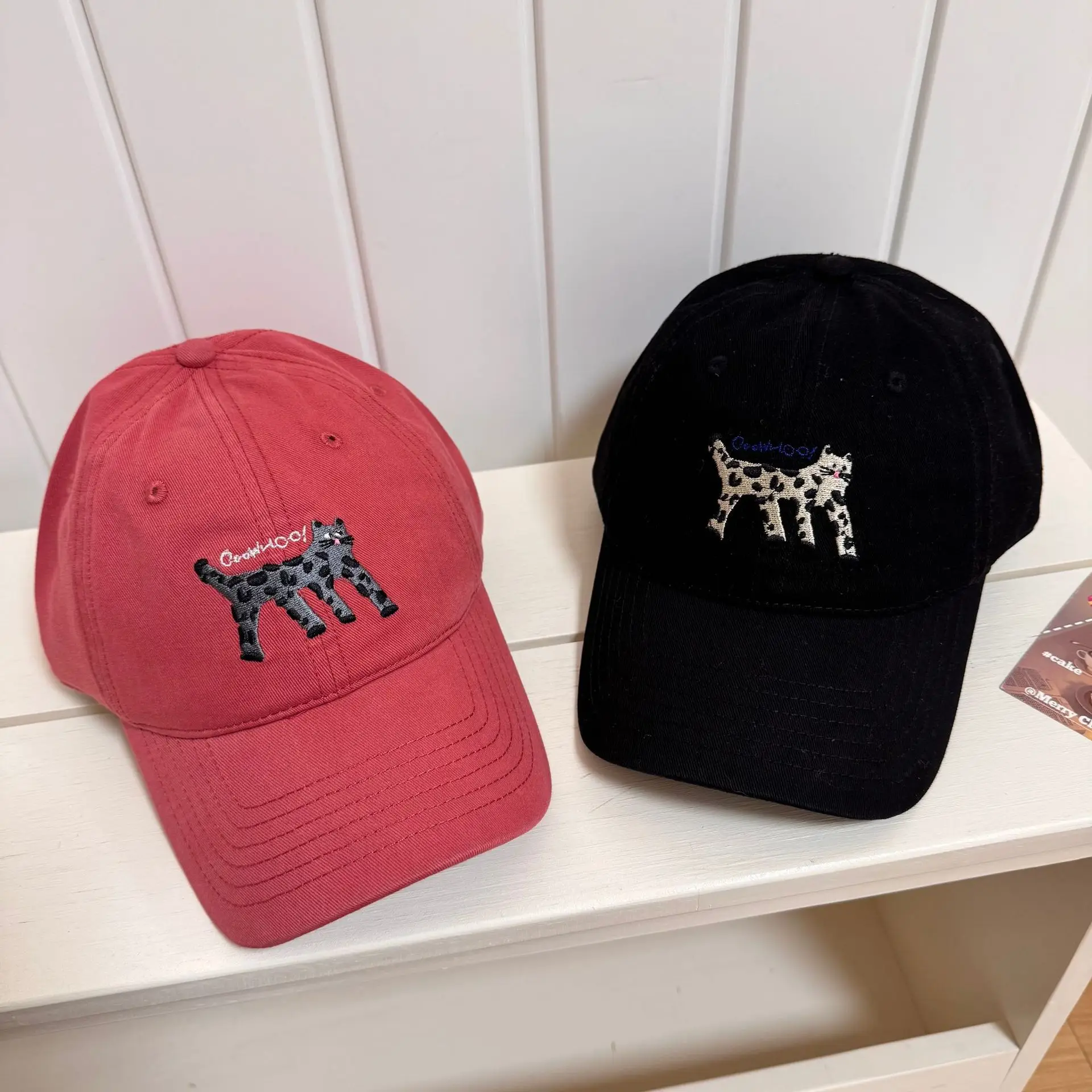 Korean Cat Embroidered Baseball Caps Women - Image 9