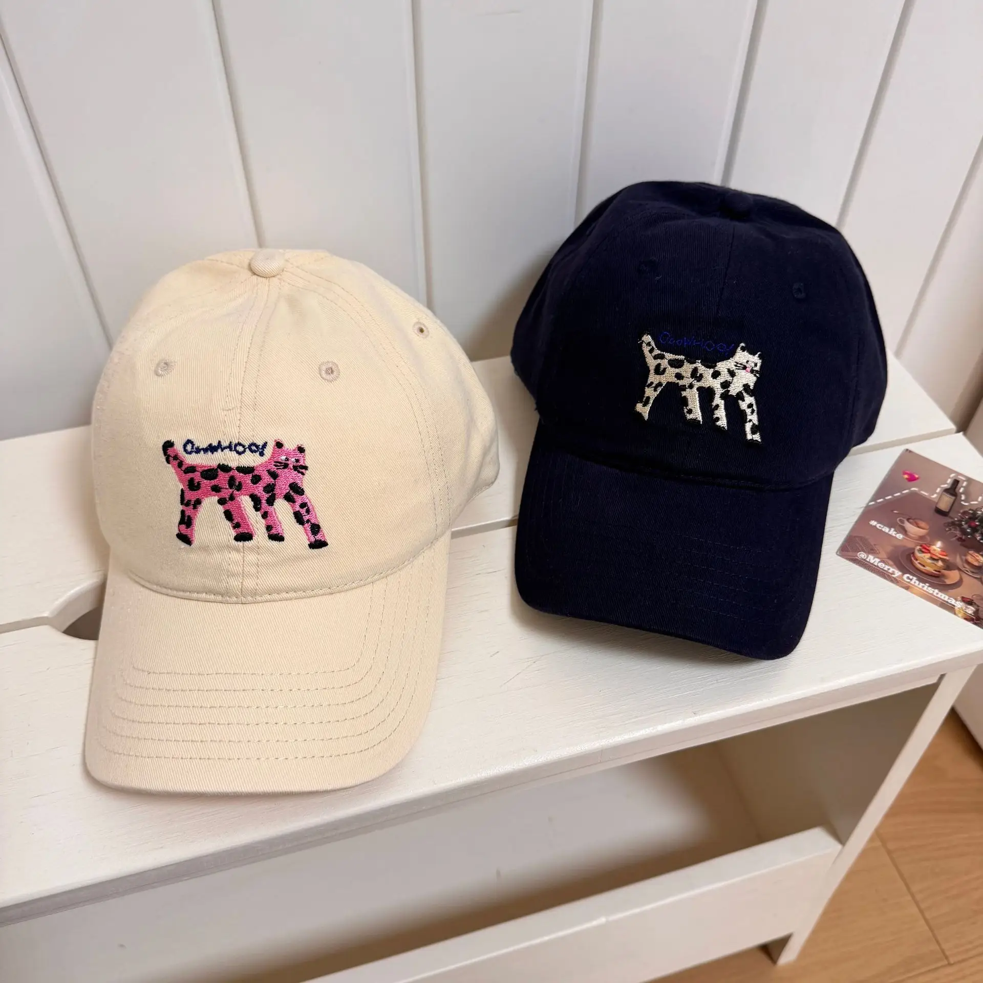 Korean Cat Embroidered Baseball Caps Women - Image 10