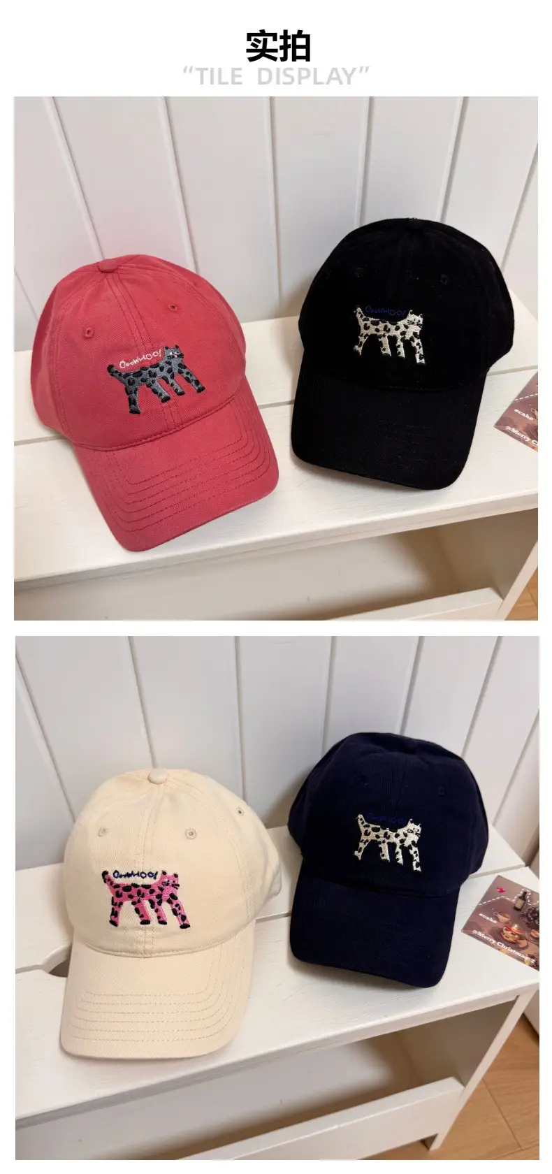 Korean Cat Embroidered Baseball Caps Women — feature 3