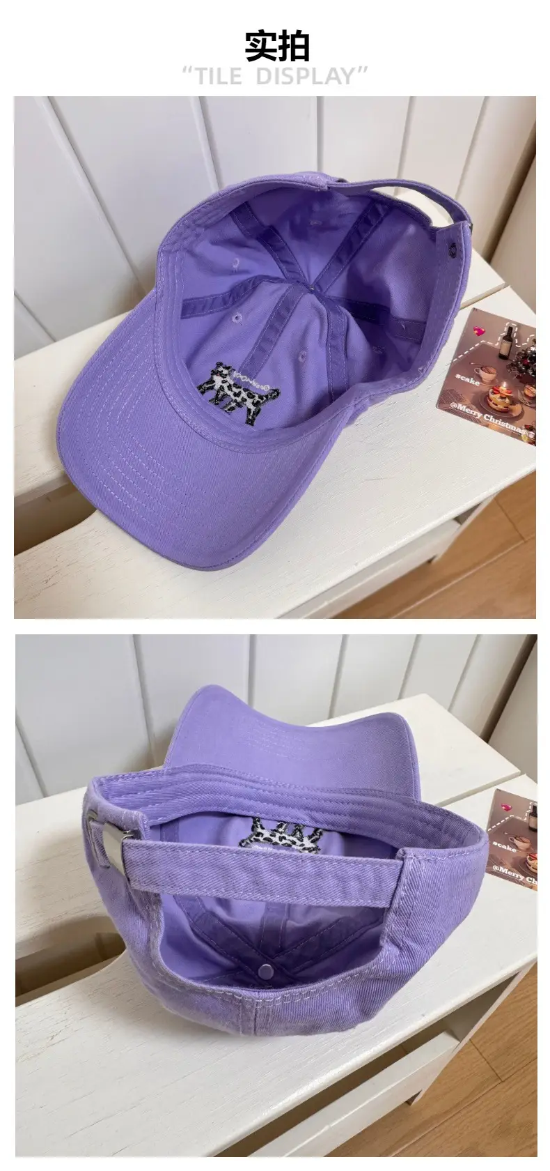 Korean Cat Embroidered Baseball Caps Women — feature 5