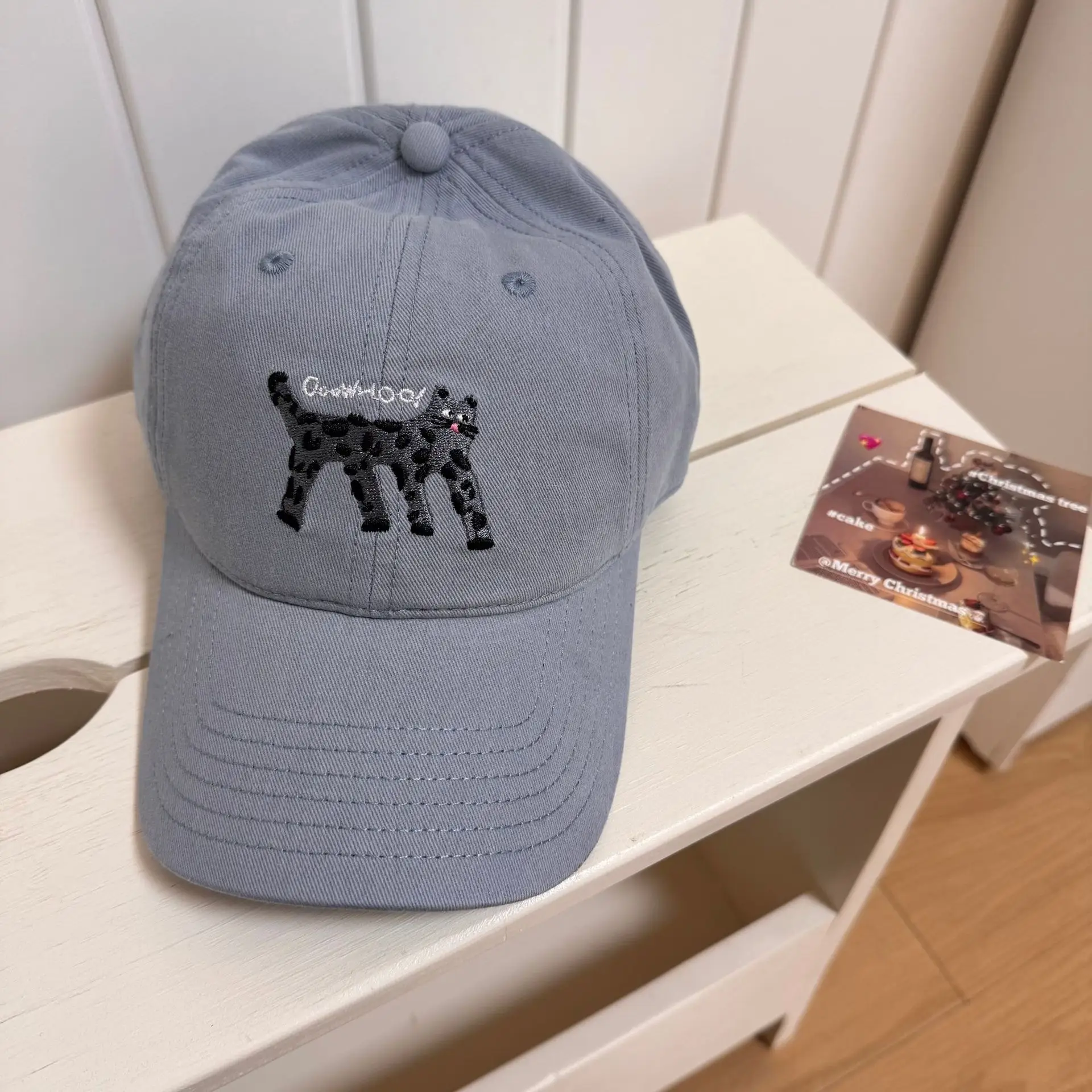 Korean Cat Embroidered Baseball Caps Women - Image 4