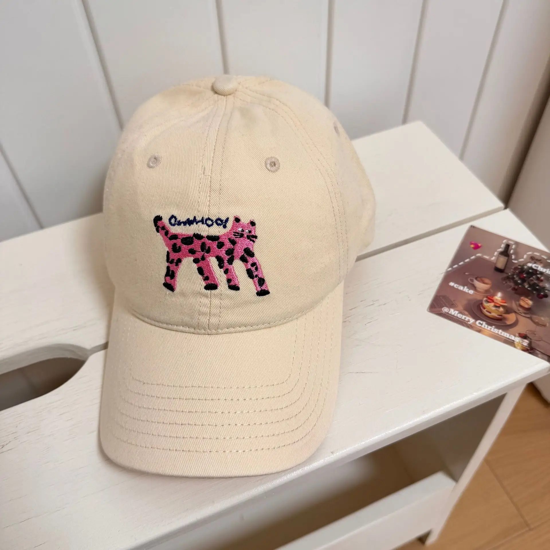 Korean Cat Embroidered Baseball Caps Women - Image 5