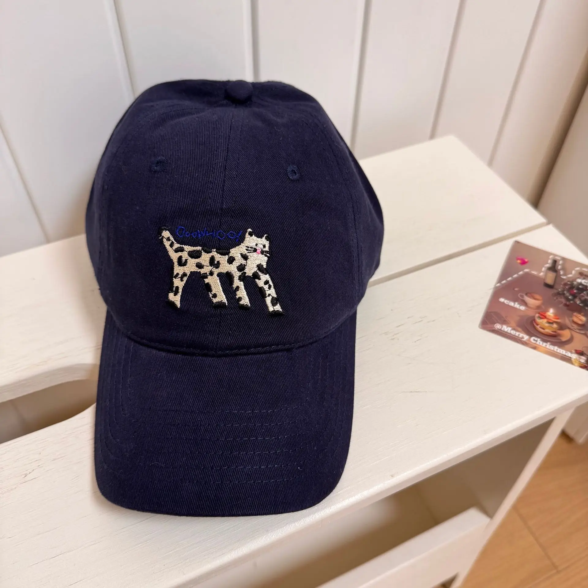 Korean Cat Embroidered Baseball Caps Women - Image 6