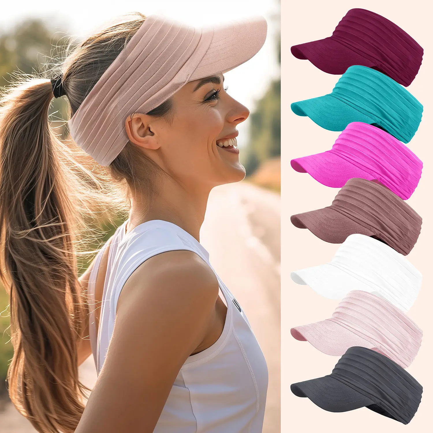 Wine Red UV Sunshade Hat for Men Women