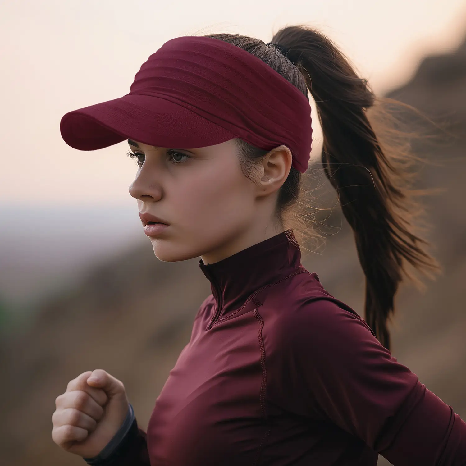 Wine Red UV Sunshade Hat for Men Women