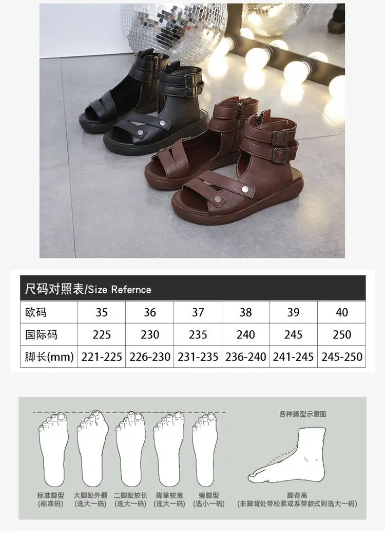 Thick-soled Roman Sandals Women's Flat 2025 Summer New Arrival Casual Retro Wedge Breathable High-top Fish-toe Women's Shoes — feature 3