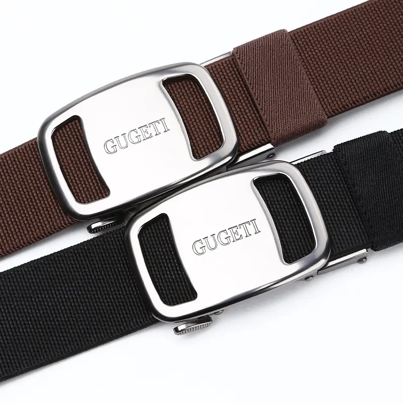 Men's Black Holeless Elastic Belt with Adjustable Buckle - Image 7