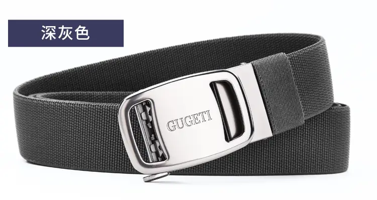 Men's Black Holeless Elastic Belt with Adjustable Buckle — feature 19