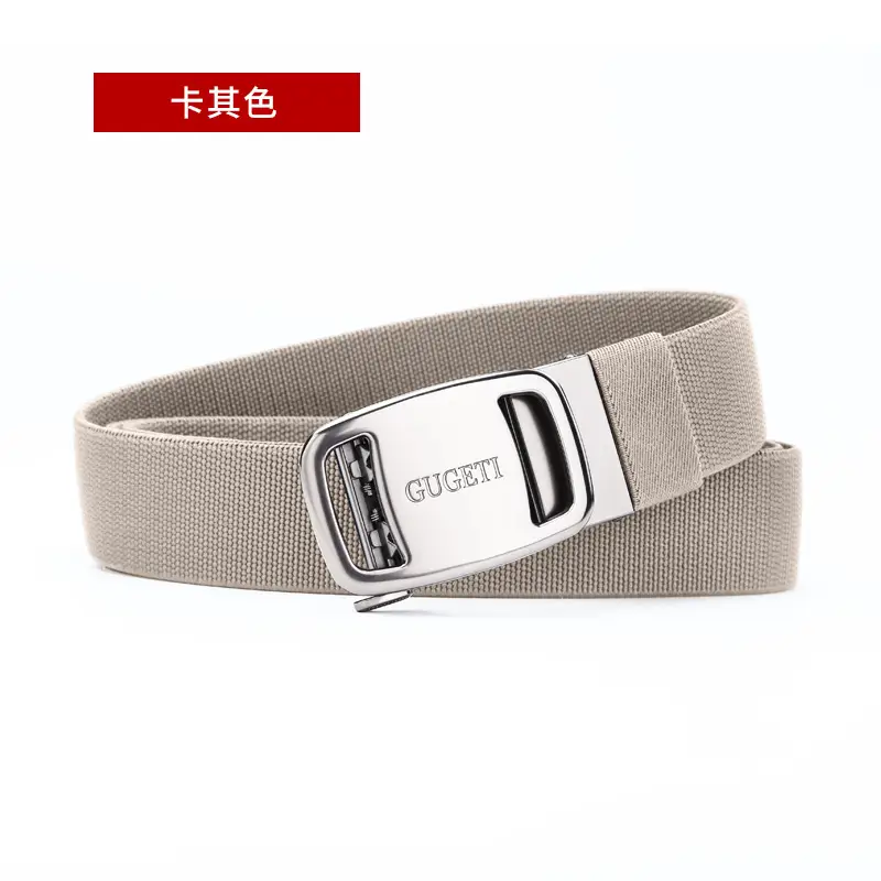 Men's Black Holeless Elastic Belt with Adjustable Buckle - Image 3