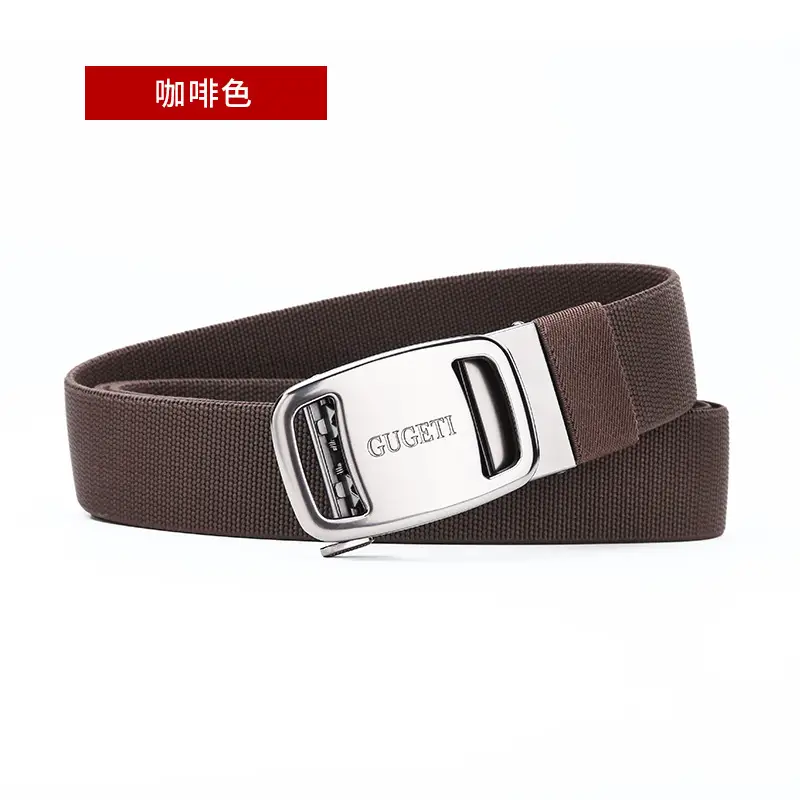 Men's Black Holeless Elastic Belt with Adjustable Buckle - Image 4