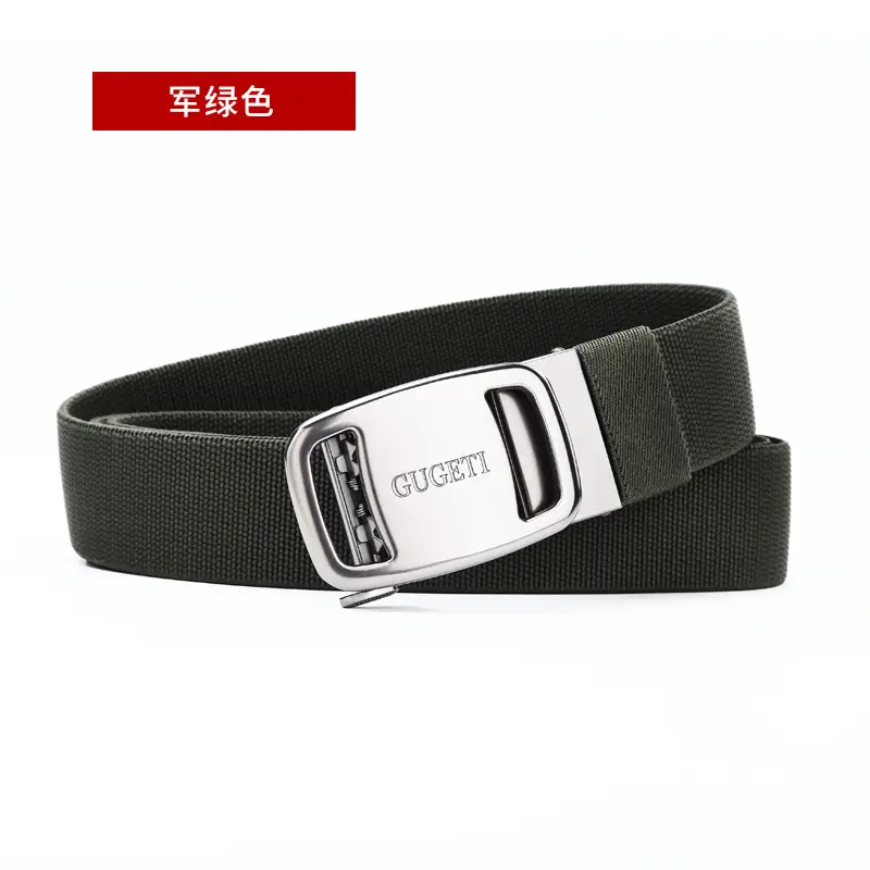 Men's Black Holeless Elastic Belt with Adjustable Buckle - Image 5