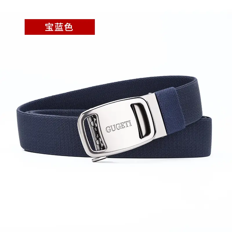 Men's Black Holeless Elastic Belt with Adjustable Buckle - Image 6