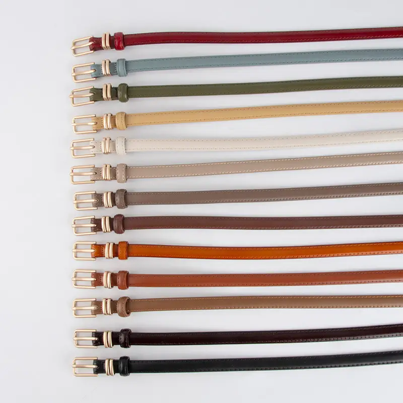 Golden Parallel Bars Genuine Leather Belt for Women - Image 16