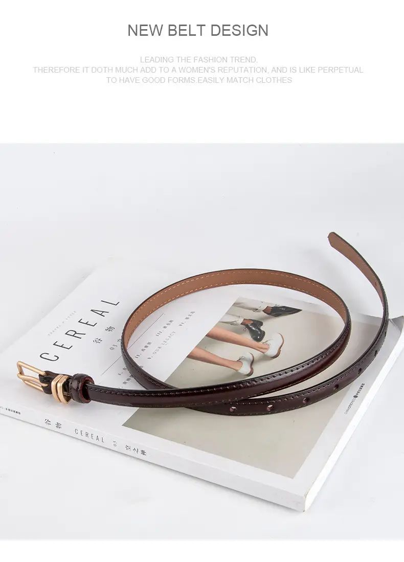 Golden Parallel Bars Genuine Leather Belt for Women — feature 10