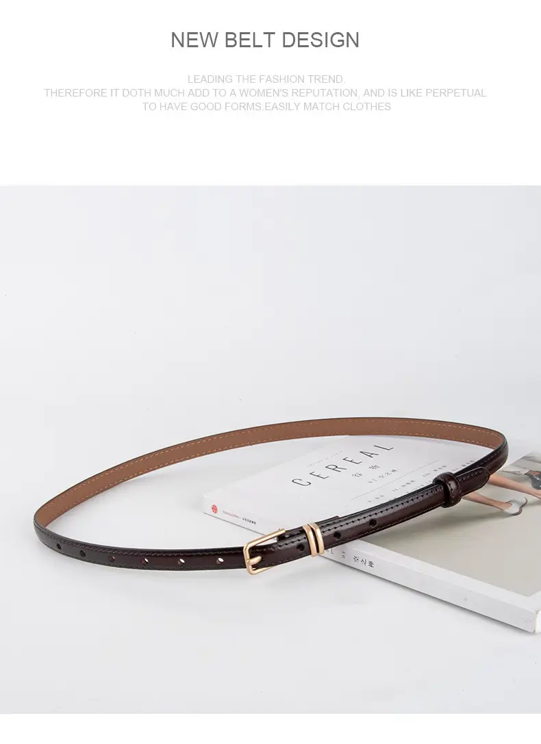 Golden Parallel Bars Genuine Leather Belt for Women — feature 11