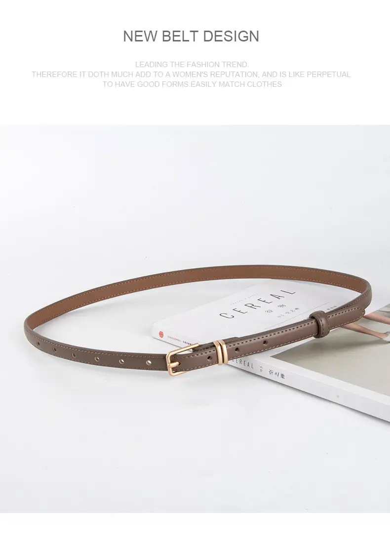 Golden Parallel Bars Genuine Leather Belt for Women — feature 14