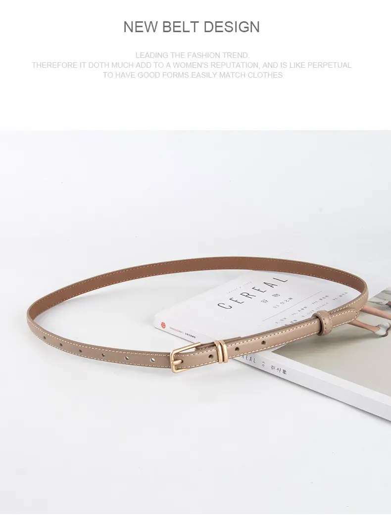 Golden Parallel Bars Genuine Leather Belt for Women — feature 15