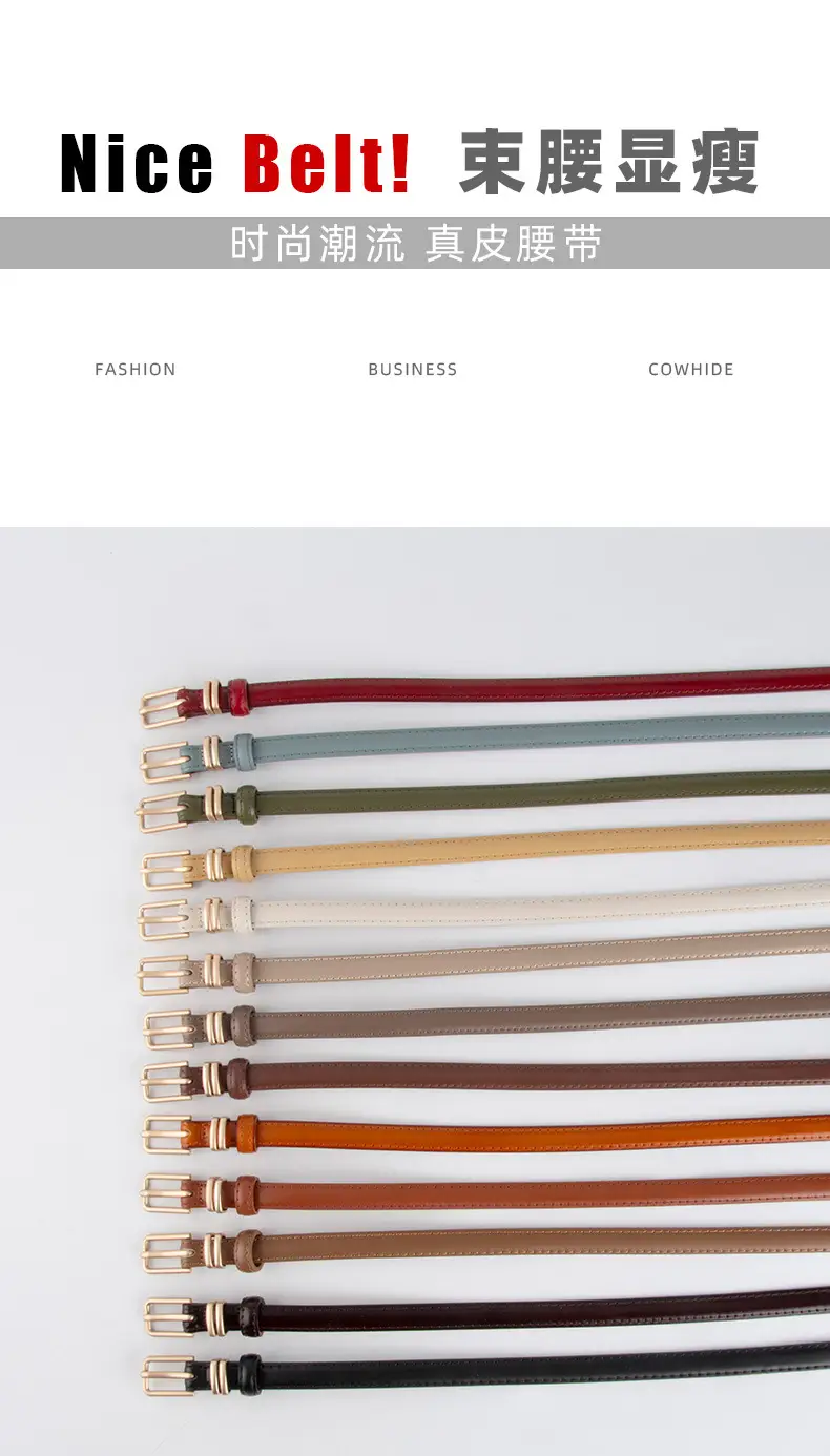 Golden Parallel Bars Genuine Leather Belt for Women — feature 3