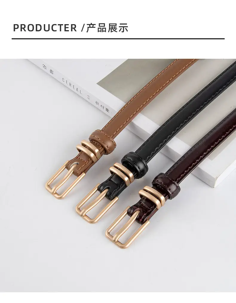 Golden Parallel Bars Genuine Leather Belt for Women — feature 9